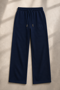 Foundation Sweatpant in navy, flat lay with drawcord waist