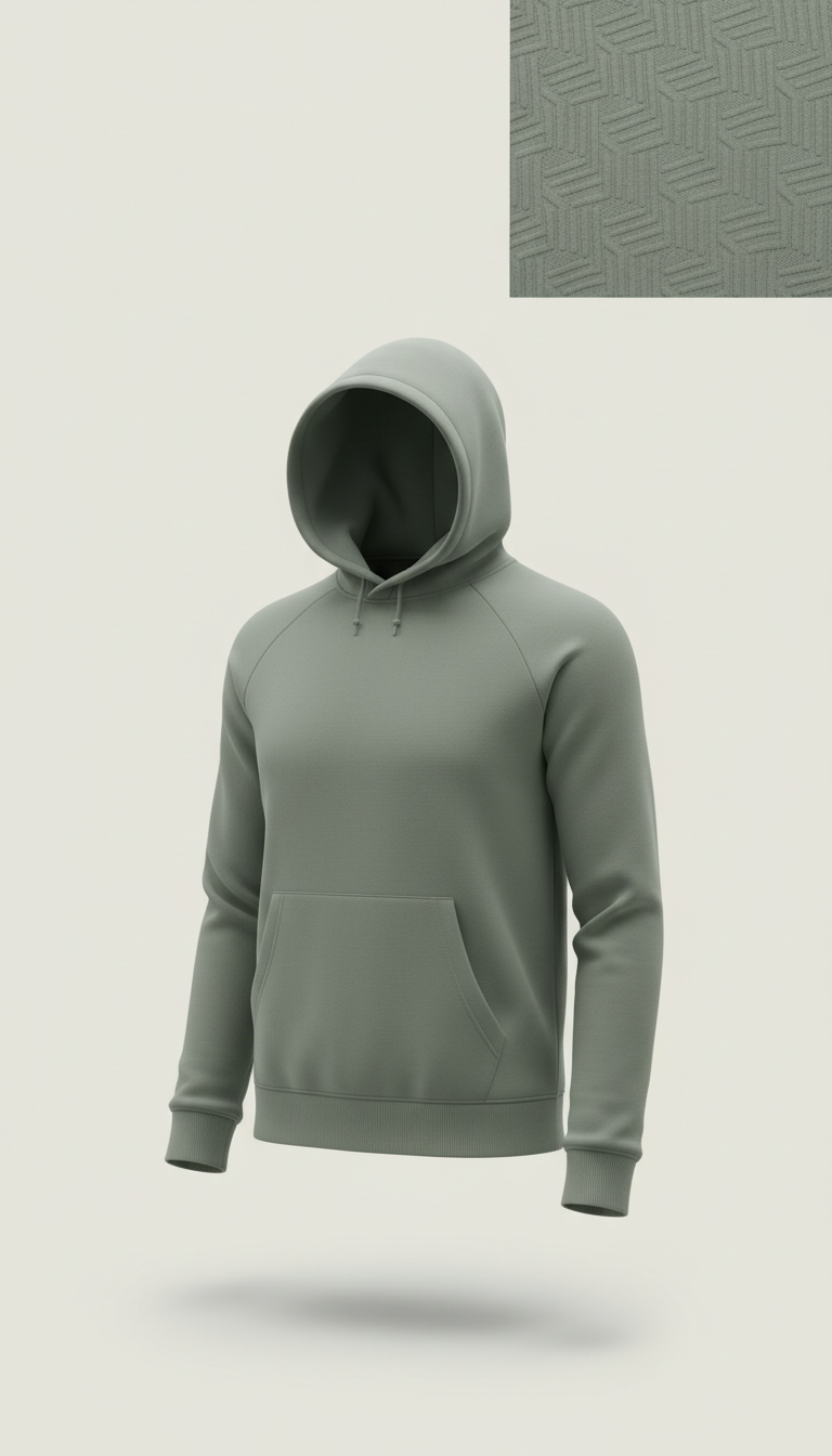 Heritage Sage Hoodie with Embossed Crest